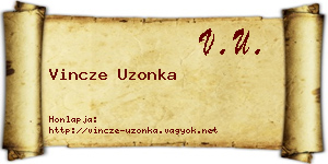 Vincze Uzonka névjegykártya